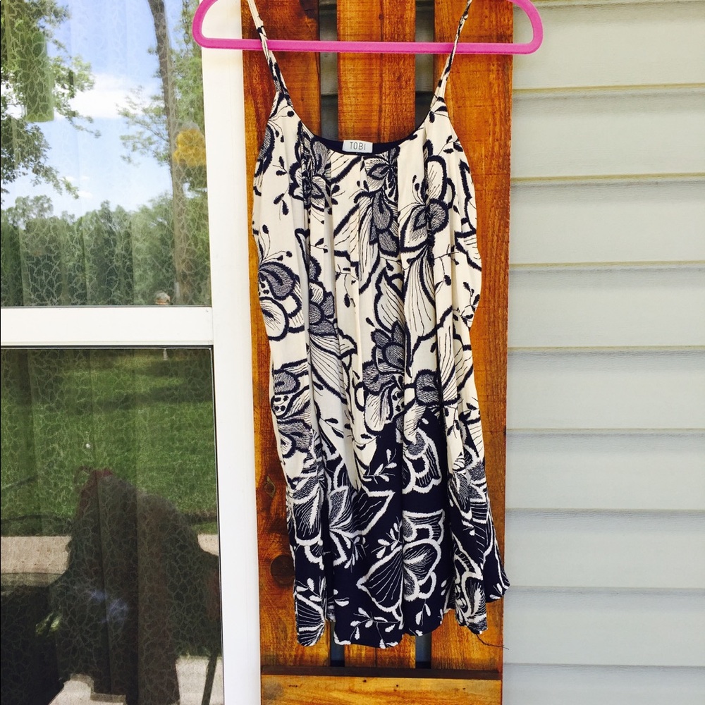 Navy and Cream Sleeveless Tunic